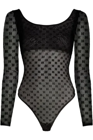 Karl Lagerfeld Bodysuit i mesh med monogram