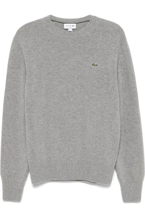 Lacoste Sweater i kartet uld med rund hals