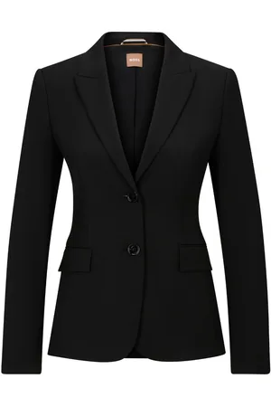 HUGO BOSS Uldblazer med hakrevers