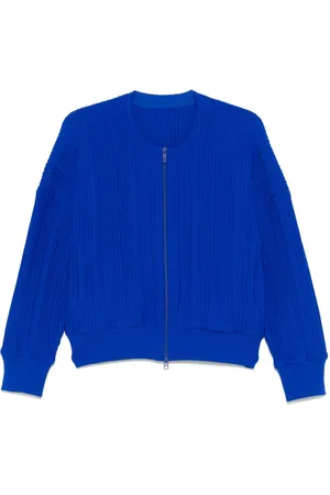 PLEATS PLEASE ISSEY MIYAKE Strikjakke i crepe