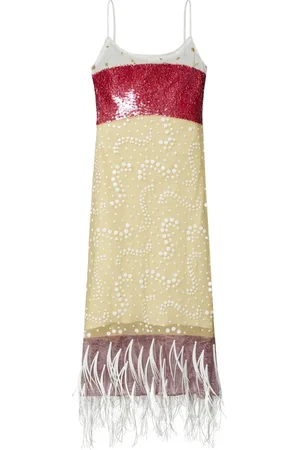 Tory Burch Slip-kjole med krystalbroderi