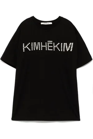 KIMHEKIM T-shirt med imiterede perler og logo
