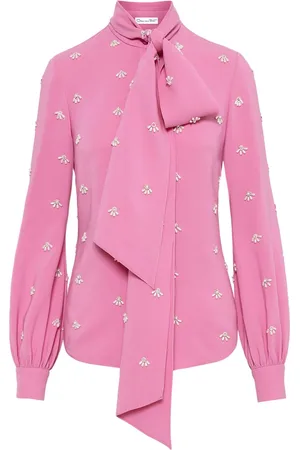 Oscar de la Renta Pearl Cabochon bluse