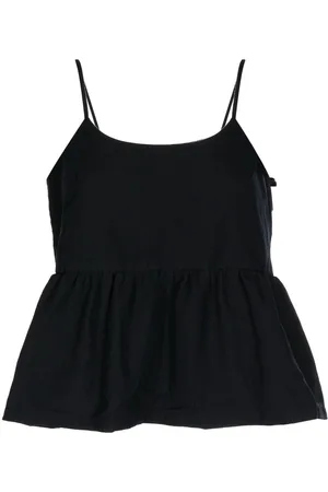 Comme des Garçons ærmeløs kjole med peplum i taljen