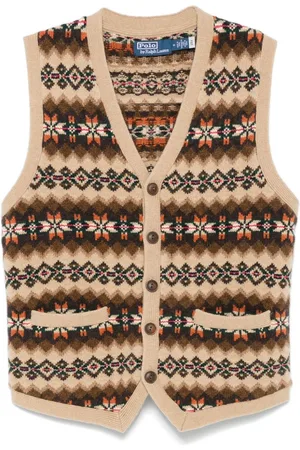 Ralph Lauren ærmeløs cardigan med fair isle-mønster