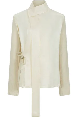 SHANGHAI TANG Bluse med wrap-detalje