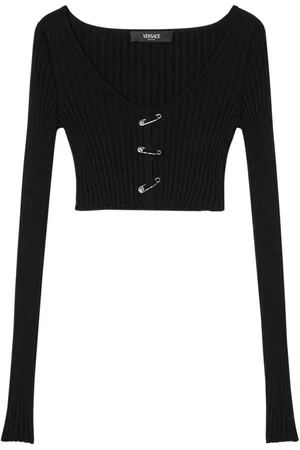 VERSACE Cropped cardigan med sikkerhedsnål