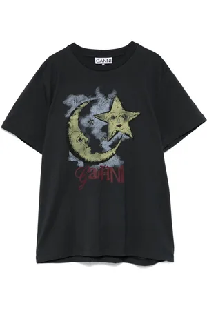 Ganni T-shirt med Moonlight-tryk