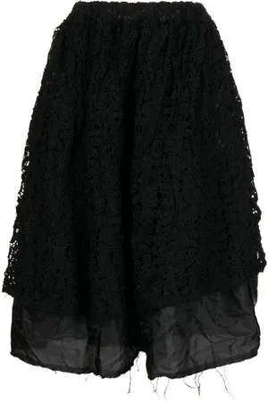 Comme des Garçons Mellemlang nederdel med blondedetalje