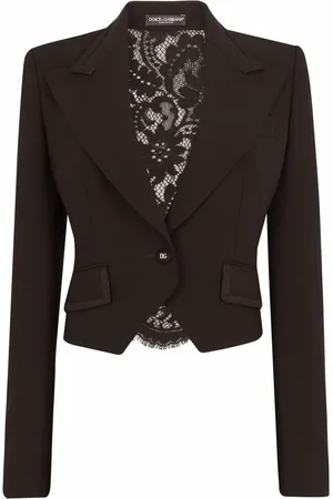 Dolce & Gabbana Cropped blazer med cordonetto-blonde