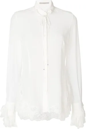 ERMANNO SCERVINO Bluse med blonde og flæser