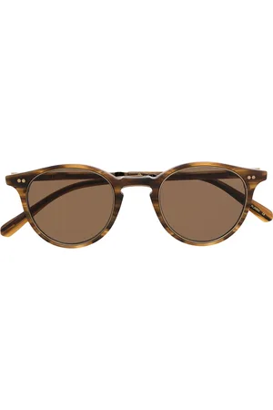 GARRETT LEIGHT Runde solbriller med skildpaddeeffekt