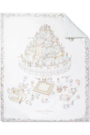 Atelier Choux Vendbar satin-dunjakke med Châteaux Choux Le Gâteau-tryk