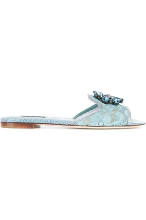 Dolce & Gabbana Krystal-udsmykkede sandaler med blonder