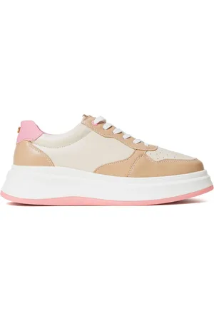 Twin-Set Sneakers i imiteret læder med colourblocking