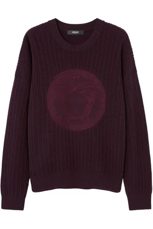 VERSACE Kabelstrikket sweater med Medusa-broderi