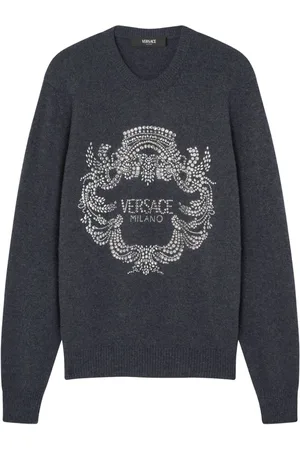 VERSACE Sweater med Iconic Crest-udsmykning