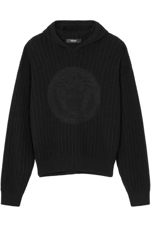 VERSACE Kabelstrikket hættetrøje med Medusa-broderi