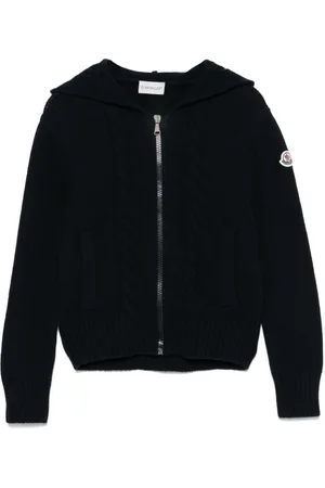 Moncler Hættetrøje i jomfruuld med lynlås