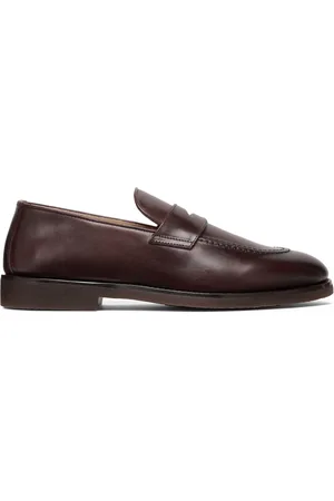 Brunello Cucinelli Loafers i læder med lakeret finish