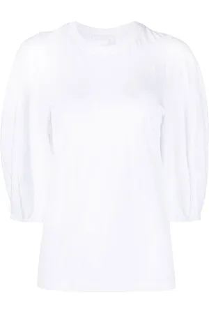 Chloé T-shirt med logo-broderi og rund hals