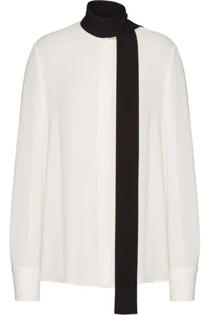 VALENTINO GARAVANI Georgette-bluse med tørklædedetalje