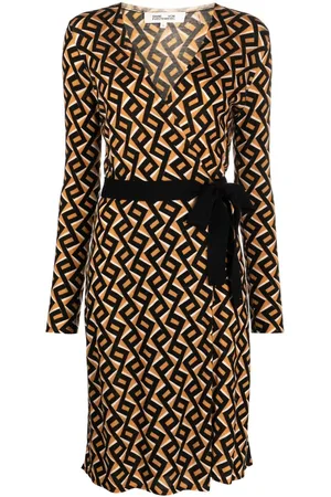 Diane von Furstenberg Slå om-kjole med zigzagtryk