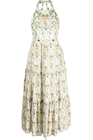 Agua by Agua Bendita Blomstret Consuelo Lunar kjole med halterneck
