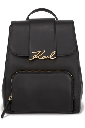 Karl Lagerfeld Rygsæk i læder med logoplade