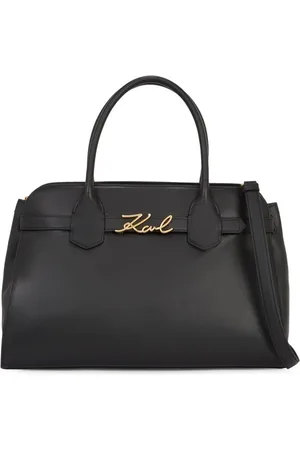 Karl Lagerfeld Tote i læder med logobogstaver
