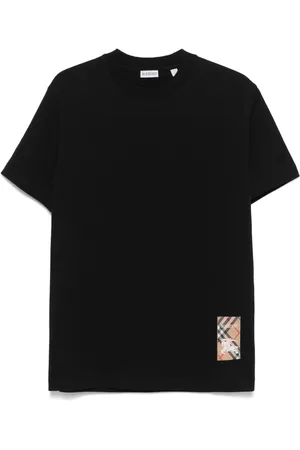 Burberry T-shirt i bomuld med ternet logomærke