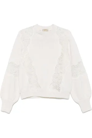 Elie saab Sweater med blonde-detalje