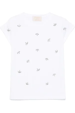 Kaos T-shirt med krystaludsmykning