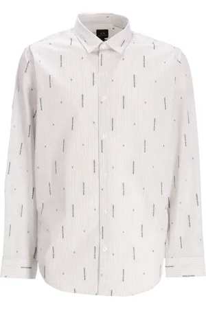 Armani Exchange Stribet skjorte med logotryk