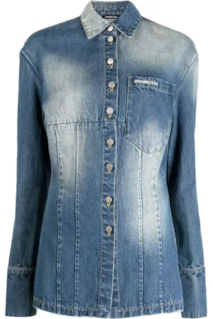 Ground Zero Langærmet denimskjorte