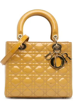 Dior Mellemstor lakeret Cannage Lady Dior satchel-taske fra 2012
