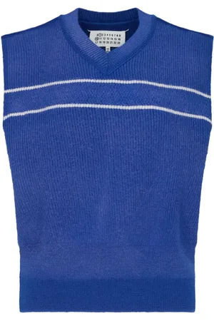Maison Margiela Stribet vest i jomfruuld