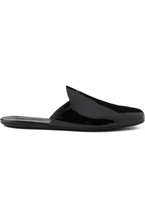 Prada Sandaler i lakeret læder med åben ryg