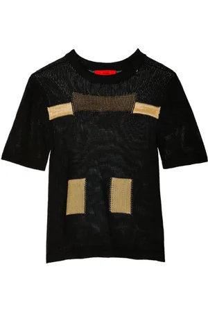 ECKHAUS LATTA Tofarvet Poster T-shirt i strik