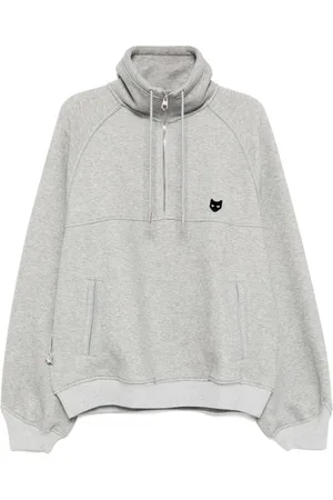 SONGZIO Assemblage-sweatshirt med høj hals og kort lynlås