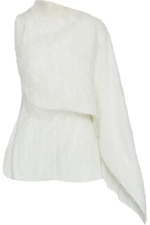Oscar de la Renta Fil-coupé bluse med frynser