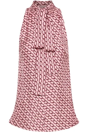 Oscar de la Renta ærmeløs Oscar bluse med kædeled
