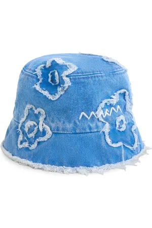 Marni Bucket-taske i denim med blomsterapplikation