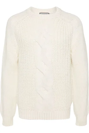 CANALI Ribstrikket sweater med flettet detalje