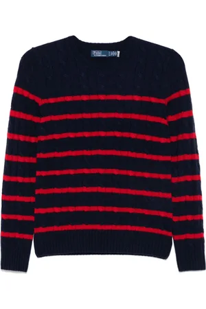 Ralph Lauren Kabelstrikket sweater med striber