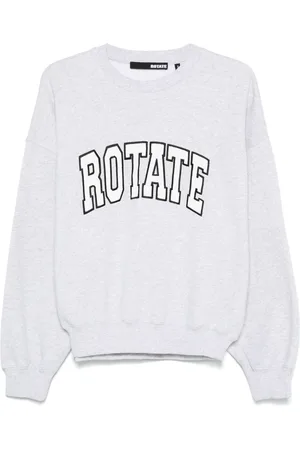 ROTATE Sweatshirt med broderet logo og rund hals