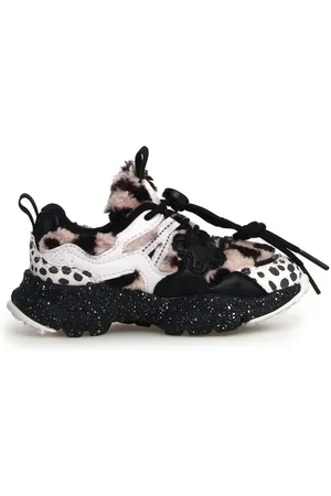 Flower Mountain Sneakers med paneler i imiteret pels