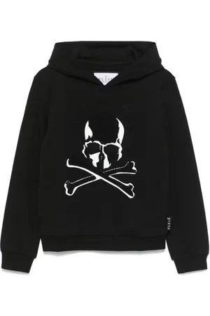 Philipp Plein Hættetrøje med rhinsten-logo