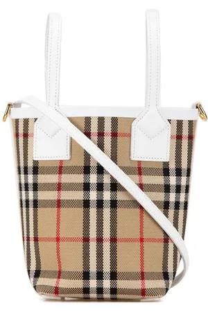 Burberry Mini London Tote satchel i House-ternet kanvas fra 2017-2024