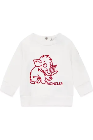 Moncler Sweatshirt med broderet logo og rund hals